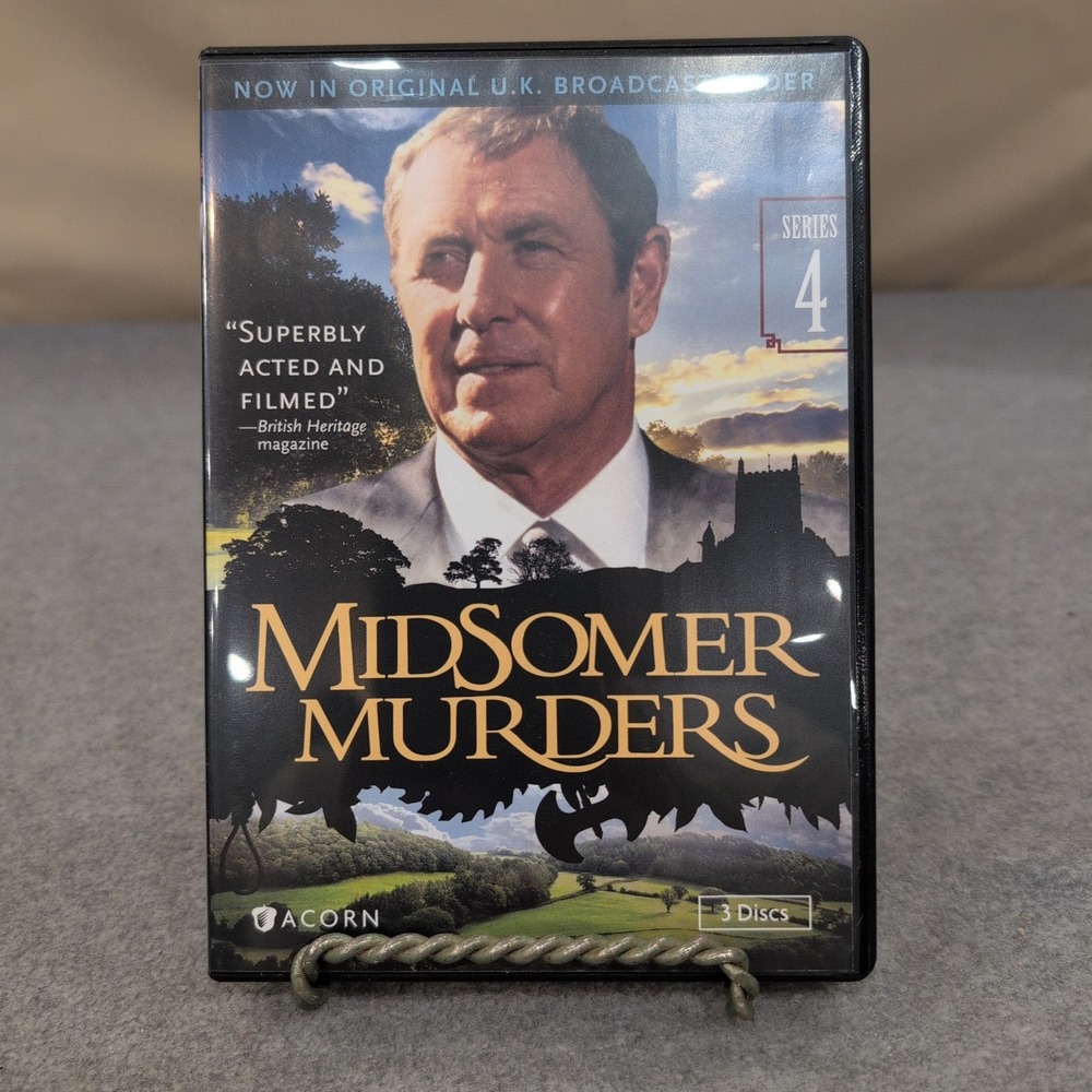 Midsomer Murders Series 4 DVD Set 3 Discs British Mystery John Nettles Acorn